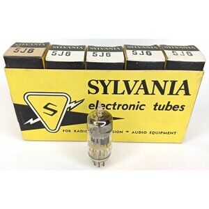 WWII Era Electronic Tube With Box Set Of 5 Sylvania Model 5J6 NOS NIB 1940s